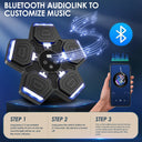 Music Boxing Machine for Adults and Kids, Smart Bluetooth Boxing Training Equipment 5 Targets with Boxing Gloves Wall Mounted, Workout Punching Machine for Home, Gym, Office