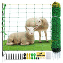 Electirc Fence Netting 42"H x 164'L, Poultry Netting with 13 Posts 12 Conductive Electric Deer Netting for Livestock Goat Fence Net Fencing for Goats, Sheep, Lambs, Deer, Hogs, Dogs, Golf