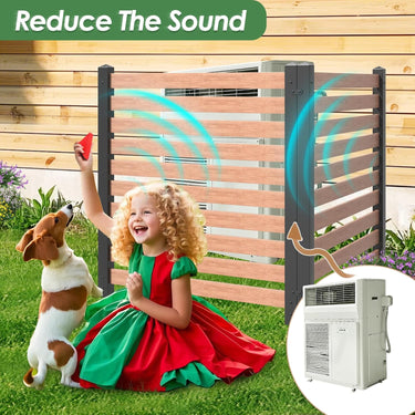 Air Conditioner Fence PVC Privacy Fence Panel Trash Bin Fence 42" W X 42" H Swimming Pool Equipment Enclosure Privacy Fence Outdoor Privacy Screens (2 Panels)