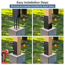 4x4 Post Base Bracket Heavy Duty, Pergola Brackets & Fence Post Anchor, Metal 4x4 Post Sleeve for Wood Posts, Secure Deck & Mailbox Post, Rust Resistant Metal Post Protector (Black, 1 Pack)