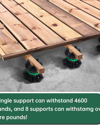 8 PCS Deck Blocks, Tuff Blocks Deck Foundation with Stone Accessories & Rubber Pads, Adjustable Deck Support Pedestal(3.54" to 4.65") - Deck Footings Without Digging,Special Dad's Gift