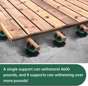8 PCS Deck Blocks, Tuff Blocks Deck Foundation with Stone Accessories & Rubber Pads, Adjustable Deck Support Pedestal(3.54" to 4.65") - Deck Footings Without Digging,Special Dad's Gift
