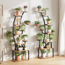 LotFun Plant Stand Indoor with Grow Lights, 9 Tiered Indoor Metal Plant Shelf 2 Pack, 64" Tall Plant Stand for Indoor Plants Multiple, Curved Shape Rack Plant Holder, Large Holder Display Shelf for Living Room, Garden, Patio