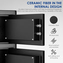 Fireproof Safe with Fire Video,3.8 Cubic Feet Class A Fireproof Standard Digital Safe Box Fireproof for Home&Office,Alloy Steel Fire Proof Safe for Document Money Jewelry Valuables,Black