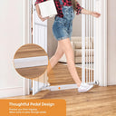 55.1'' Extra Tall Pet Gate for Cat, 29.5-43'' Extra Wide Cat Gate for Doorway with Upgraded Cat Door and 1.37'' Narrower Bar Spacing, NO Drilling Pressure Mounted Dog Gate Indoor