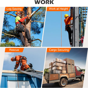 Arborist Rigging Rope (1/2 in x 100 ft), Braided Polyester Rope, Outdoor Climbing Rope High Strength Rope for Rock Hiking Camping Construction Climbing Swing Sailing, Orange