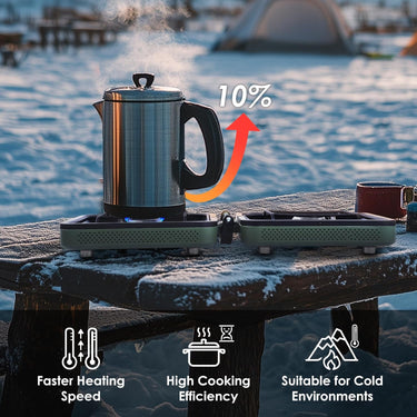 2 Burner Camping Stove with Carrying Bag, Foldable Propane Camp Stove with 17,200 BTU for Camping, Outdoor Cooking, Portable Gas Stove with Adjustable Burner for Tailgating, Backyard BBQ,Green