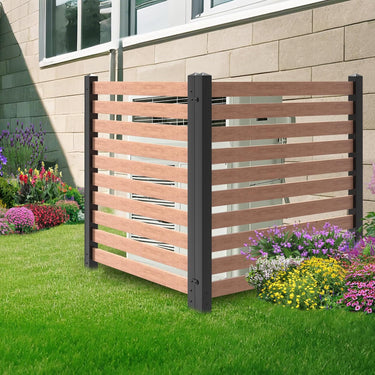 Air Conditioner Fence PVC Privacy Fence Panel Trash Bin Fence 42" W X 42" H Swimming Pool Equipment Enclosure Privacy Fence Outdoor Privacy Screens (2 Panels)
