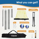 Volleyball Training Equipment, Outdoor Volleyball Practice Net Station Volleyball Spike Trainer for Different Training Levels, Freely Adjustable Height Volleyball Net for Both Indoor & Outdoor Use