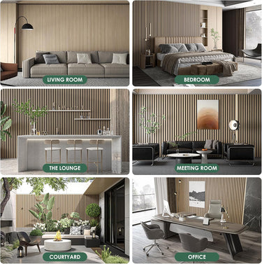4-Piece Wood Slat Acoustic Panels for Stylish Decor - 94.5" x 7.87"Acoustic Wood Wall Panels 3D Wood Slat Wall Panel Acoustic Wood Panels for Ceiling and Wall White Oak