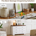 Farmhouse 6 Drawer Dresser for Bedroom, 51" Wide Chest of Drawers, Wood White Dresser with Deep Drawers, Storage Dressers Organizer for Bedroom, Living Room, Hallway