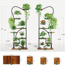 Plant Stand Indoor with Grow Lights - 67" Butterfly-Shaped Metal Shelf, 7-Tier Tall Plant Stands, Ladder-Style Display Rack for Living Room, Patio, or Balcony, 2 Pack