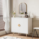 Sideboard Cabinet, 31.5'' Modern Buffet Cabinet with Storage, Credenza Buffet Table with 2 Doors and Adjustable Shelf, Sideboard Buffet Cabinet for Living Room, Kitchen and Entryway,White