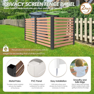 Air Conditioner Fence PVC Privacy Fence Panel Trash Bin Fence 42" W X 42" H Swimming Pool Equipment Enclosure Privacy Fence Outdoor Privacy Screens (2 Panels)