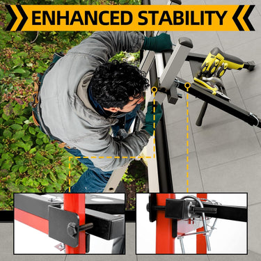 LotFun Ladder Stabilizer Adjustable Length,Ladder Standoff for Roof, Extension Ladder Stabilizer Accessory Safety Stability Steel withstands 350 LBS Weight Rating