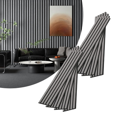 4-Piece Wood Slat Acoustic Panels for Stylish Decor - 94.5" x 7.87"Acoustic Wood Wall Panels 3D Wood Slat Wall Panel Acoustic Wood Panels for Ceiling and Wall White Oak