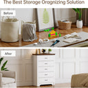 Farmhouse 5 Drawer Dresser for Bedroom, 47" Tall Chest of Drawers, Wood White Dresser with Deep Drawers, Storage Dressers Organizer for Bedroom, Living Room, Hallway