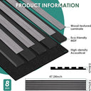 8-Piece Wood Slat Acoustic Panels for Stylish Decor - 47.2" x 7.87"Acoustic Wood Wall Panels 3D Wood Slat Wall Panel Acoustic Wood Panels for Ceiling and Wall Grey Oak