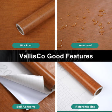 Wood Peel and Stick Wallpaper,17.7"x196.8",Self-Adhesive and Removable Contact Paper for Furniture Makeover, Ideal for Updating Old Furniture in Kitchen,Bedroom,Bathroom