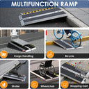 Portable Wheelchair Ramp with Wheels 4FT,800LBS Weight Capacity Threshold Ramps with Anti-Slip Surface for Wheelchair, Foldable Handicap Ramps for Home,Steps,Stairs,Doorways,