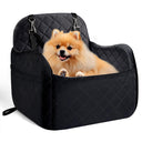 Dog Booster Car Seat for Small/Medium Size, Memory Foam Dog Car Seats, Detachable Booster Cushion, Two Side Pockets, Safety Straps, Washable Pet Car Seat (Grey)