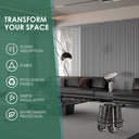 8-Piece Wood Slat Acoustic Panels for Stylish Decor - 47.2" x 7.87"Acoustic Wood Wall Panels 3D Wood Slat Wall Panel Acoustic Wood Panels for Ceiling and Wall Grey Oak