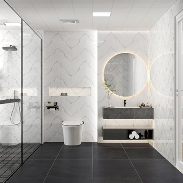 Peel and Stick Backsplash Tile, 12”×12” Self Adhesive Tile Backsplash Tile Peel and Stick for Bathroom Backsplash and Livingroom 20 Sheets White