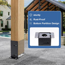 4x4 Post Base 4PCS – Heavy-Duty Post Anchors (Inner Size 3.5"x3.5"), Thick Steel, Black Powder-Coated Pergola Brackets, Fence Post Anchor, Deck & Mailbox Post Brackets