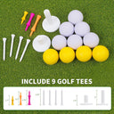 LotFun 5x4ft Dual-Turf Golf Mat with Embedded Ball Tray, Thicken Golf Hitting Mat, Golf Practice Mat with 9 Golf Balls 9 Golf Tee for Hitting, Driving, Chipping, Swing in Backyard, Garage or Basement