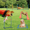 Dog Agility Training Equipment, Dog Outdoor Game Set with Tunnel, Agility Hurdle, Weave Poles, Jump Ring, Pause Box, Toy Balls and Storage Bag, Perfect Obstacle Course Backyard Set Indoor & Outdoor