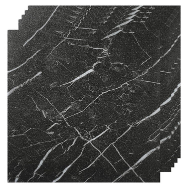 30-Pack Peel and Stick Vinyl Floor Tiles, 12"x12" Self-Adhesive Waterproof Peel and Stick Flooring Planks DIY for Bathroom, Kitchen, Living Room, Cover 30 Sq. Ft Black