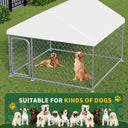 Outdoor Large Dog Kennel 6.6 x 6.6 FT, Heavy Duty Dog Enclosure with UV & Rain-Proof Fully Covered Roof, Rustproof Metal Mesh, Double Security Locks (79" L * 79" W * 63" H)